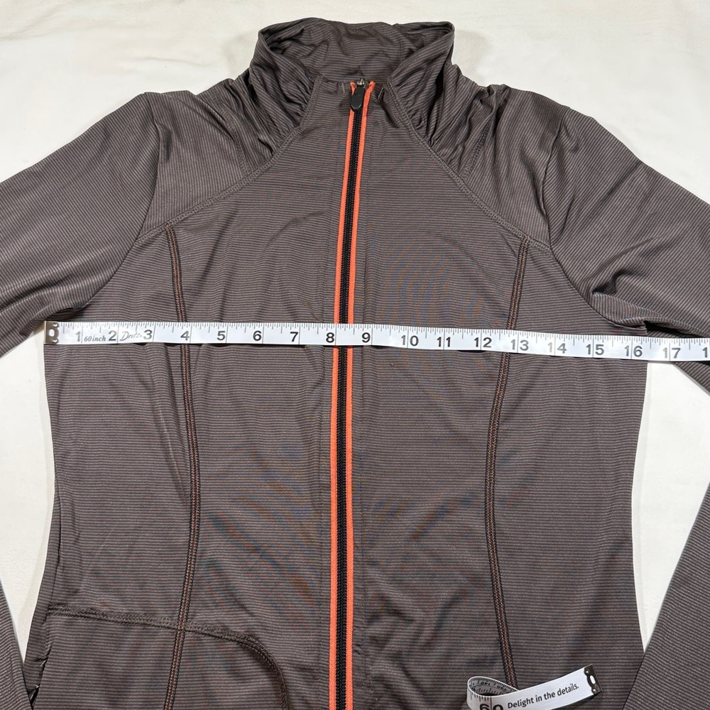 Lole Women's Charcoal Long Sleeve Top with Orange Zipper - Picture 2 of 7